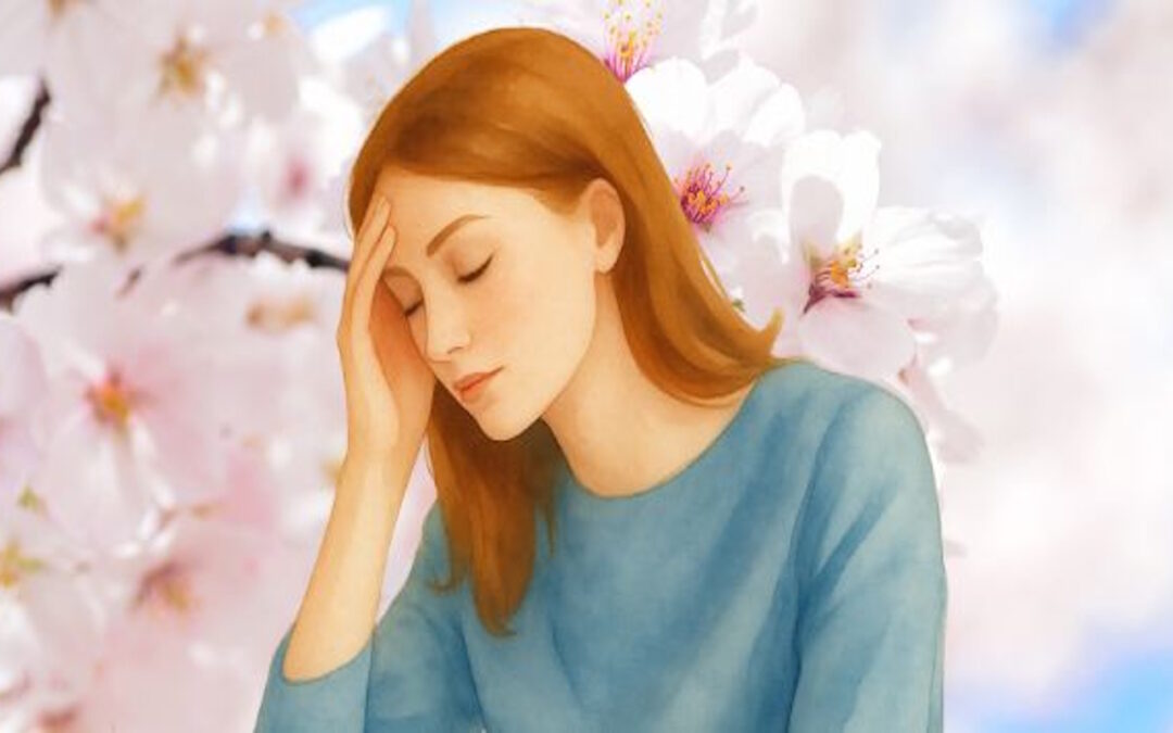 femme fatiguée au printemps manque d’énergie lumière naturelle