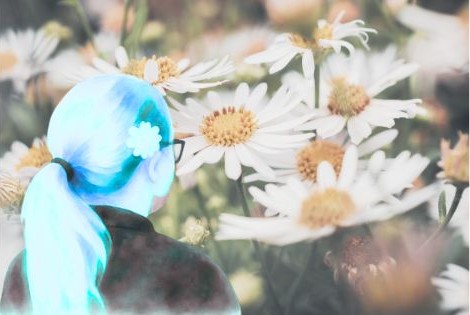 femme fatiguée au printemps devant fleurs sensation d’épuisement