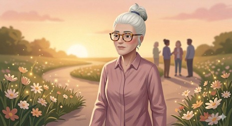 Avatar d'une jeune femme souriante pratiquant une activité douce, symbolisant la résilience