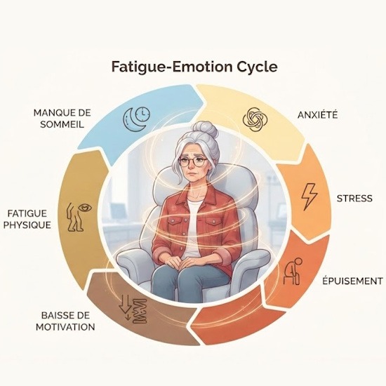 Le cercle fatigue–émotions